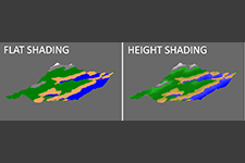 No shading compared with height shading